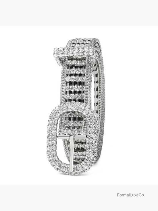 Sparkling Rhinestone Belt Crystal Studded Belt for Jeans Pants main image 5